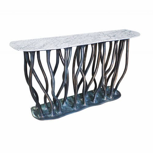 Console contemporaine - ALLANA - KARPA - en marbre / avec piètement en résine / avec piètement en fibre de verre