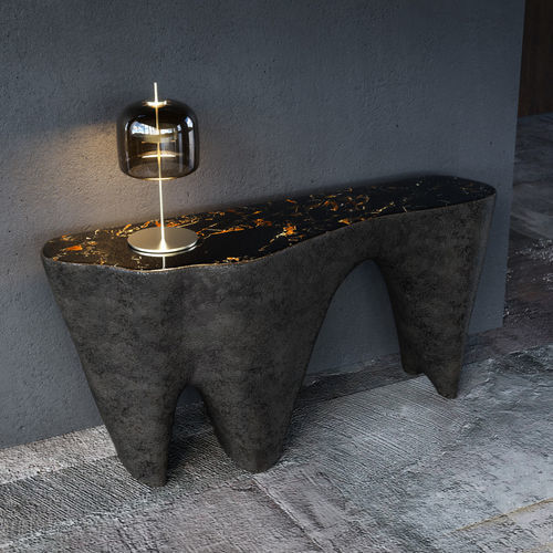 Console design organique - ODYSSEY - KARPA - en marbre / avec piètement en résine / avec piètement en fibre de verre