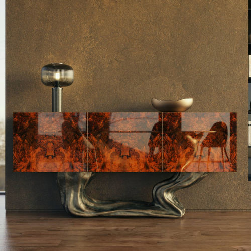 Buffet sur pieds hauts - HYPERION - KARPA - design original / en noyer / en résine
