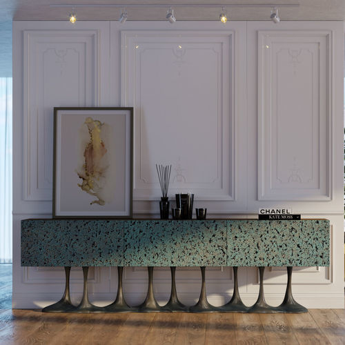 Buffet sur pieds hauts - JANUS  - KARPA - design original / en bois / en résine
