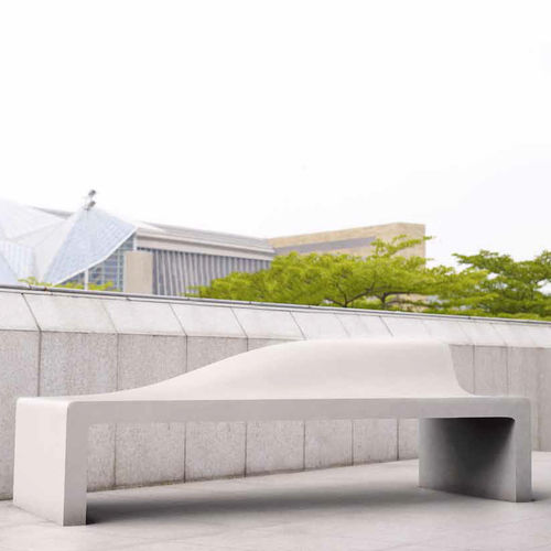 Banc public contemporain - OUTLINE - PREFAC MYWAY - en béton / avec dossier