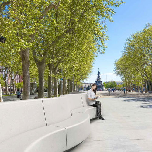 Banc public contemporain - DAYTONA - PREFAC MYWAY - en béton / avec dossier / modulaire