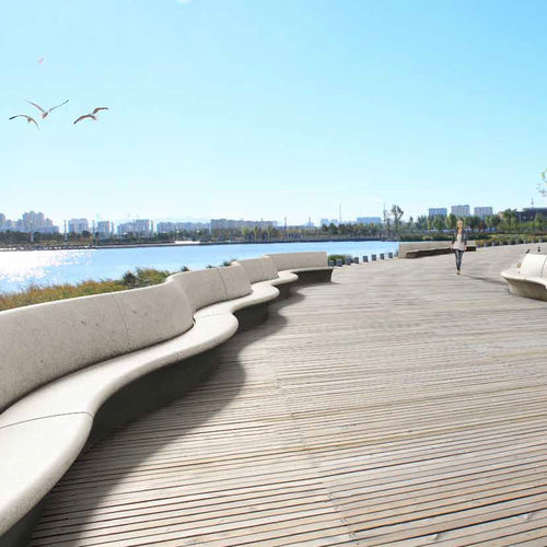 Banc public contemporain - PHOENIX - PREFAC MYWAY - en béton / avec dossier / modulaire