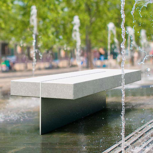Banc public contemporain - TILA ONE - PREFAC MYWAY - en acier galvanisé / en béton