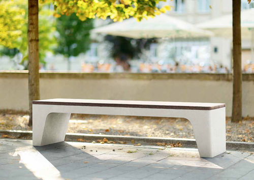 Banc public contemporain - SOFT - PREFAC MYWAY - en bois / en béton