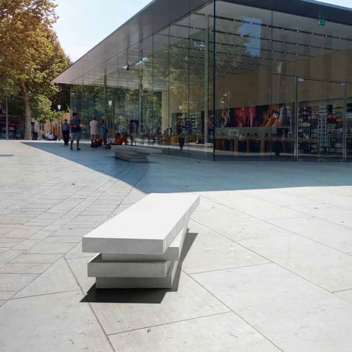 Banc public contemporain - BLOCKX STRAIGHT - PREFAC MYWAY - en béton / modulaire