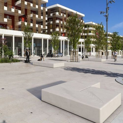 Banc public contemporain - ALERA - PREFAC MYWAY - en béton / modulaire