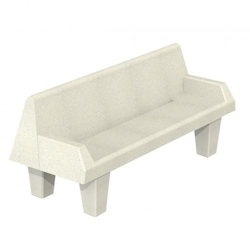 Banc public classique - NEW YORK SIMPLE - PREFAC MYWAY - en béton / avec dossier / avec accoudoirs