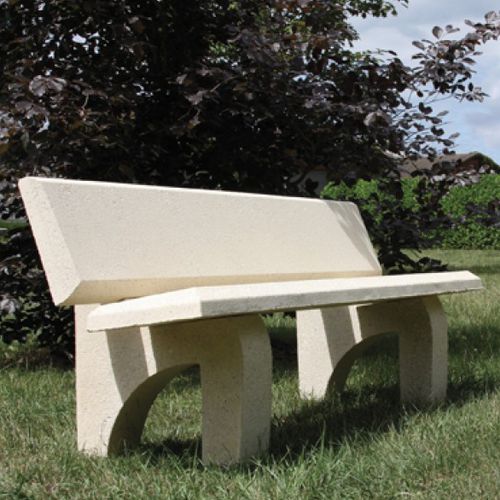 Banc public classique - DOMINO - PREFAC MYWAY - en béton / avec dossier