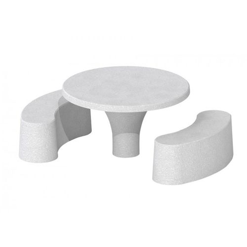 Table de pique-nique contemporaine - PREFAC MYWAY - en béton / ronde / avec chaises intégrées