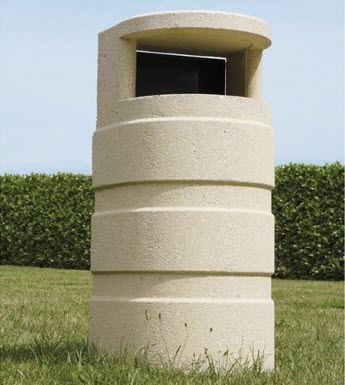 Poubelle publique - PÊLE MÊLE - PREFAC MYWAY - en béton / avec couvercle / classique