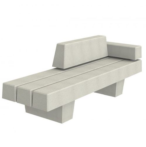 Banc public classique - TRIBECA - PREFAC MYWAY - en béton / avec dossier