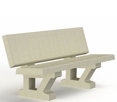 Banc public classique - DALLAS - PREFAC MYWAY - en béton / avec dossier