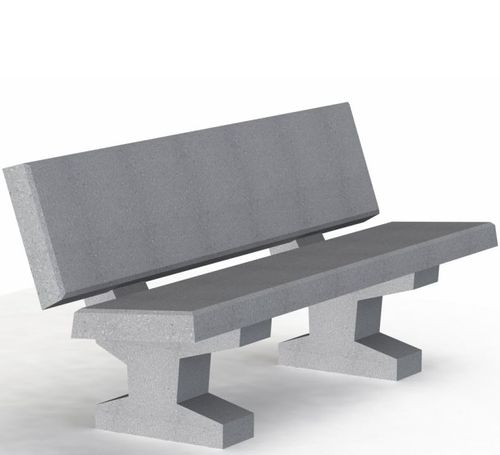 Banc public classique - DENVER - PREFAC MYWAY - en béton / avec dossier
