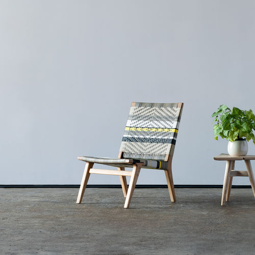 Chauffeuse contemporaine - SLIP - VOGEL - en corde / en bois / en plastique