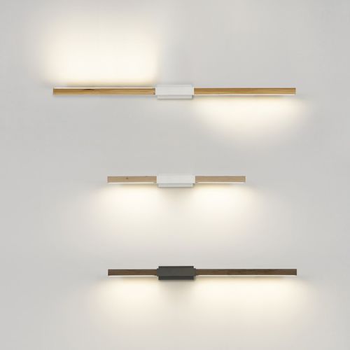 Applique murale contemporaine - HORIZONTAL - Stickbulb - d'intérieur / en acier / en bois