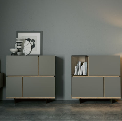 Buffet haut - Connector 09_10 - EMEDE - contemporain / en bois laqué / en chêne