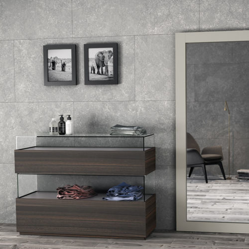 Commode contemporaine - KLAS 2 2S - EMEDE - en bois / en verre / en céramique