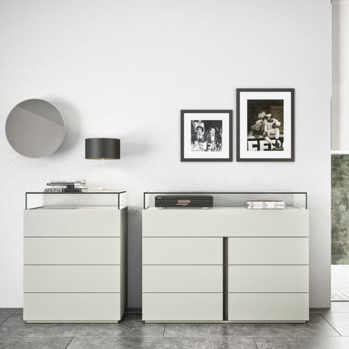 Commode design minimaliste - KLAS 4T - EMEDE - en bois / en verre / en céramique