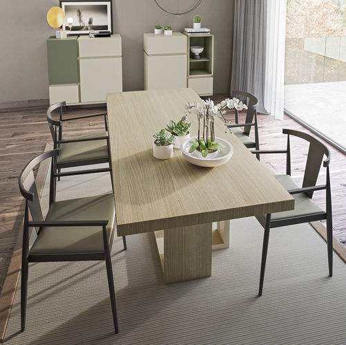 Table à manger contemporaine - ELE - EMEDE - en bois / avec piètement en bois / rectangulaire