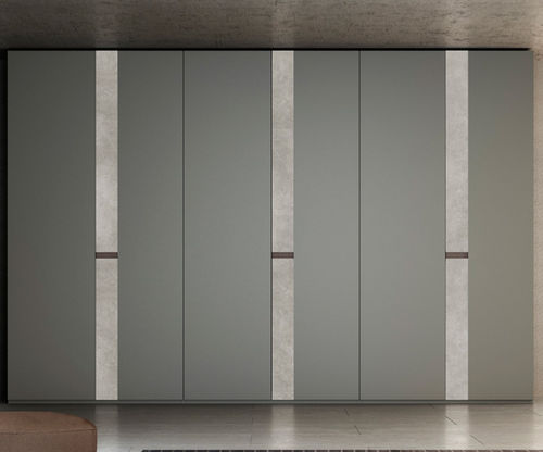 Armoire contemporaine - EME - EMEDE - en bois laqué / à portes battantes / grise