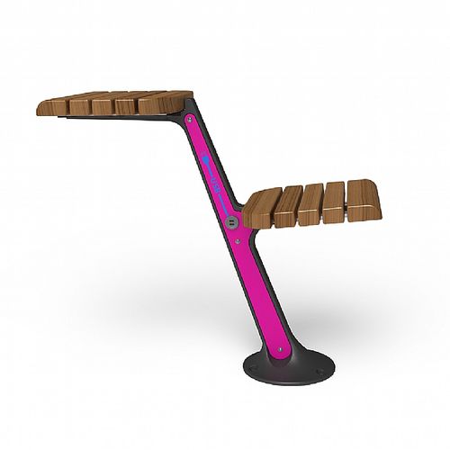 Ensemble table et bancs contemporain - USB WAGTAIL - Arica Urban - en bois / en métal / d'extérieur