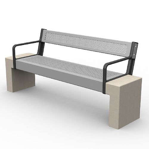 Banc public contemporain - AFEK  - Arica Urban - en métal / en béton / avec dossier