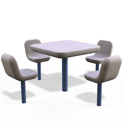 Table de pique-nique contemporaine - 1674 - Arica Urban - en acier galvanisé / en béton / carrée