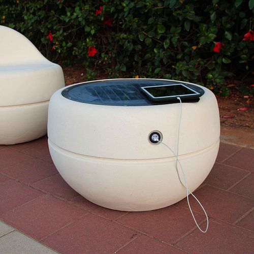 Tabouret contemporain - NOGA - Arica Urban - avec piètement en béton / avec chargeur smartphone et tablette / pour espace public
