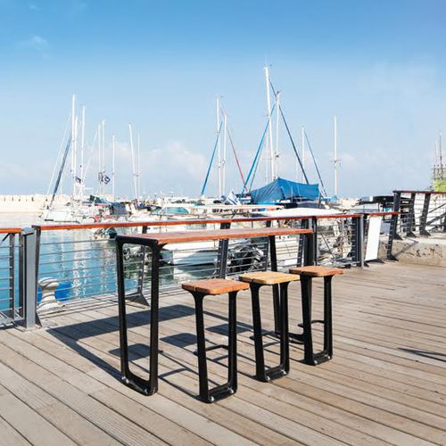 Table mange-debout contemporaine - 1670 - Arica Urban - en bois / avec piètement en métal / rectangulaire