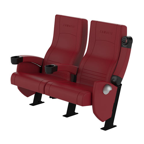 Fauteuil de cinéma en tissu - ODEON FIXED - Camatic Seating - en simili cuir / professionnel / rouge