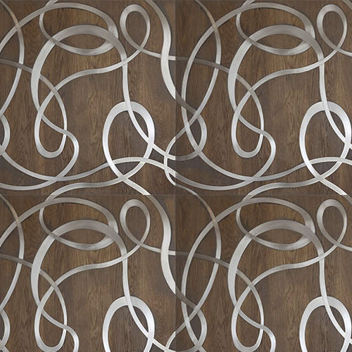 Parquet massif - MAZE - Frevini studio - en chêne / avec incrustations en métal / huilé
