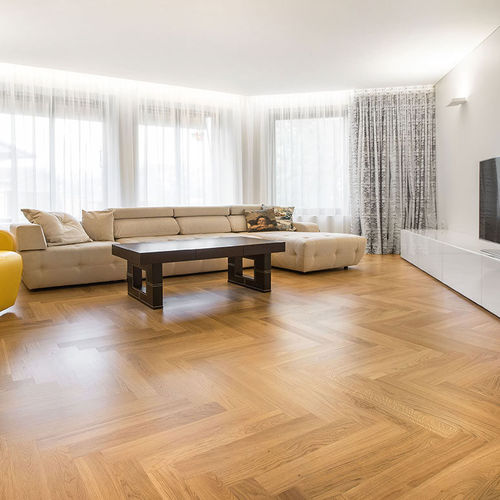 Parquet massif - CLEAR - Frevini studio - en chêne / point de Hongrie / brossé