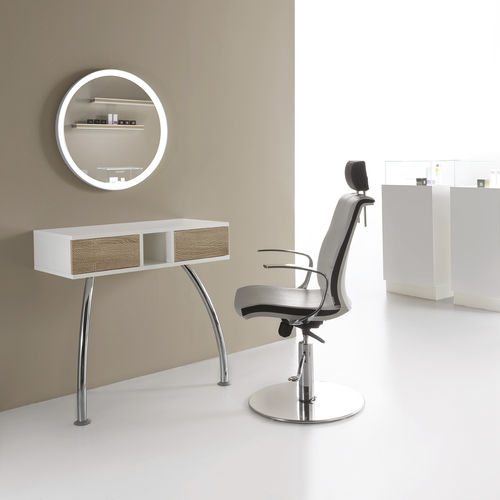 Fauteuil de maquillage en vinyle - VISMARA Beauty&Spa Design - en chrome / en acier / avec repose-tête