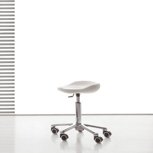 Tabouret de travail contemporain - EASY - VISMARA Beauty&Spa Design - en polyuréthane / avec piètement en acier / avec piètement en acier chromé