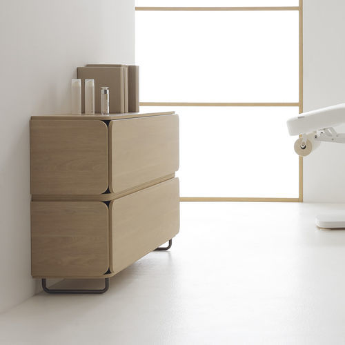 Buffet contemporain - NAT 1350 EARTH - VISMARA Beauty&Spa Design - en chêne naturel / avec étagère / sur mesure