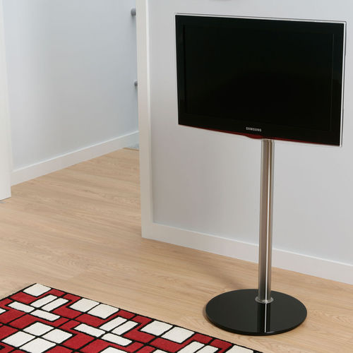 Support TV sur pied contemporain - DISCO R3 VN - SERI STYLU - en verre / en acier inoxydable