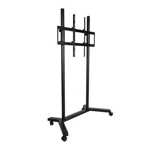 Support TV sur pied contemporain - HILTON MAX I - SERI STYLU - avec élévateur d'écran / avec roulettes / en acier inoxydable