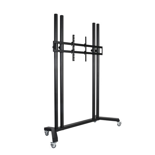 Support TV sur pied contemporain - HILTON DMAX I - SERI STYLU - avec élévateur d'écran / avec roulettes / en acier inoxydable