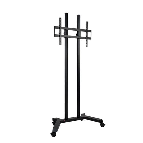 Support TV sur pied contemporain - HILTON C2P2 - SERI STYLU - avec roulettes / en acier inoxydable