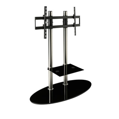 Support TV sur pied contemporain - DISCO 09 VN - SERI STYLU - avec support pour lecteur DVD / en verre / en acier peint
