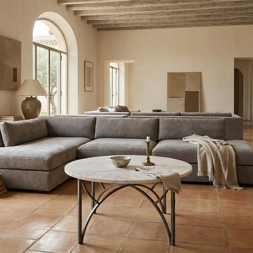 Table contemporaine - OGIVE - Mobilier De Style - en fer forgé / en marbre / avec piètement en fer forgé