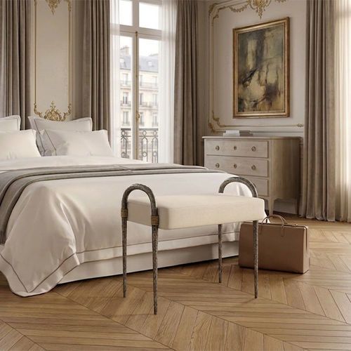 Banc contemporain - ETHNIC - Mobilier De Style - en aluminium / en laiton / en tissu