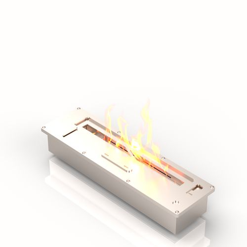 Brûleur au bioéthanol en inox - BR400R - bioKamino - rectangulaire / contemporain / à encastrer