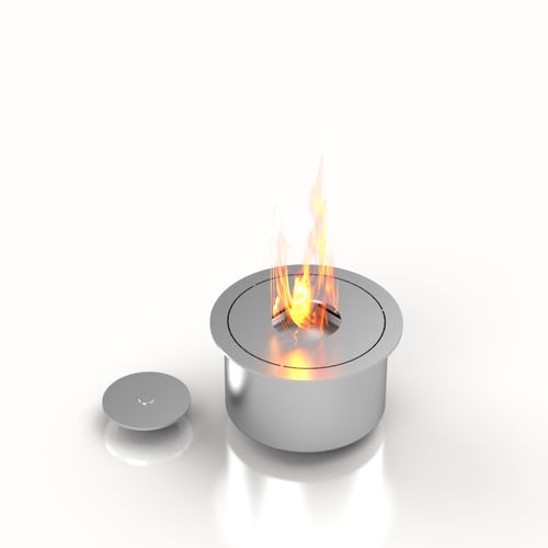 Brûleur au bioéthanol en inox - BR150SC - bioKamino - rond / contemporain / à encastrer