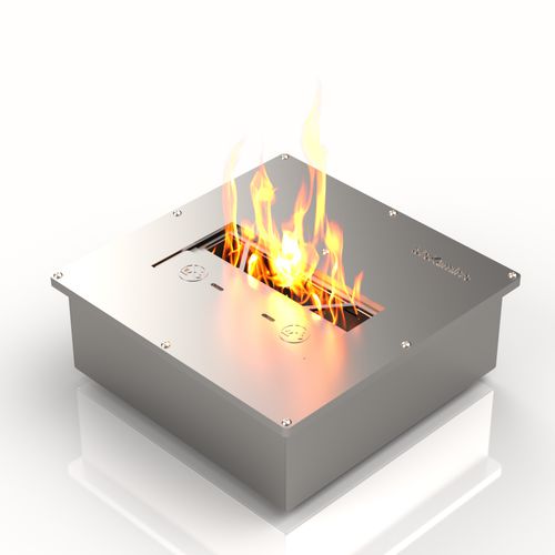 Brûleur au bioéthanol en inox - BR280Q - bioKamino - carré / contemporain / à encastrer