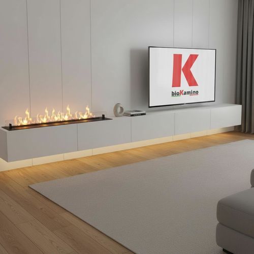 Brûleur au bioéthanol en inox - TECH - bioKamino - rectangulaire / contemporain / à poser