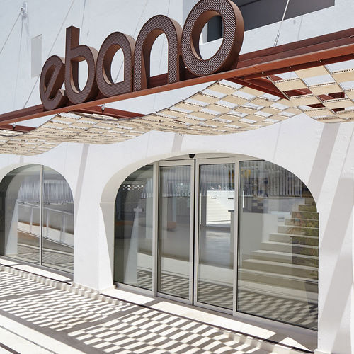 Pergola adossée - CATENARY - Flexbrick, SL - en bois / avec protection solaire / contemporaine