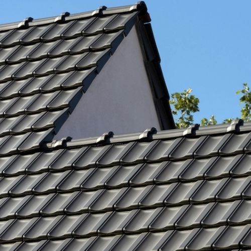 Tuile portugaise - RT 833 - Randers Tegl A/S - en terre cuite / grand moule / noire