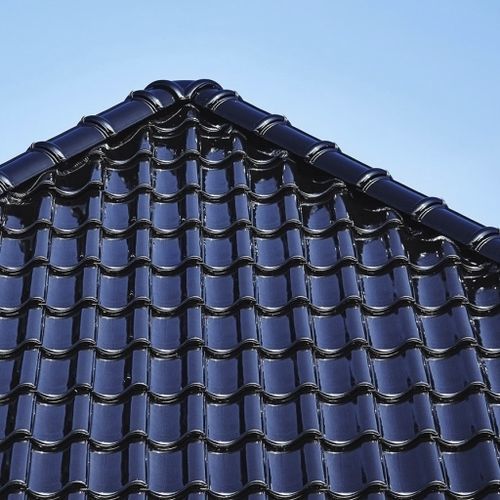 Tuile portugaise - RT 850 - Randers Tegl A/S - en terre cuite / grand moule / noire